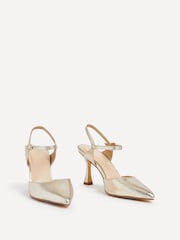 Linzi Gold Natalia Open Back Stiletto Court Heels - Image 3 of 5