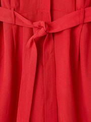 Oliver Bonas Red Red V-Neck Gathered Shoulder Cropped Jumpsuit - Image 8 of 9