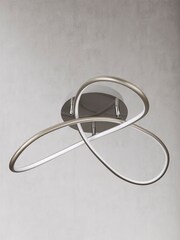 Searchlight Satin Silver Cebu Flush Ceiling Light - Image 1 of 3