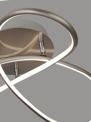 Searchlight Satin Silver Cebu Flush Ceiling Light - Image 2 of 3