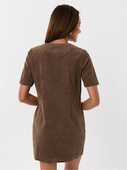 Threadbare Brown Corduroy Button Down Mini Dress - Image 3 of 5