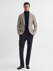 Reiss Black/Ivory Gown Slim Fit Single Breasted Dogtooth Blazer - Image 3 of 6