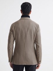Reiss Black/Ivory Gown Slim Fit Single Breasted Dogtooth Blazer - Image 4 of 6