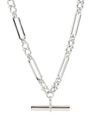 Oliver Bonas Silver Tone Toni Waterproof Long T-Bar Necklace - Image 3 of 3