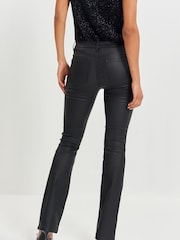 Black Coated Low Rise Bootcut Jeans - Image 3 of 7