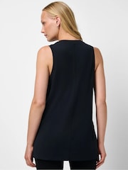 Sweaty Betty Black Soft Flow Studio Longline Tank Top - Image 2 of 6