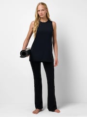 Sweaty Betty Black Soft Flow Studio Longline Tank Top - Image 3 of 6