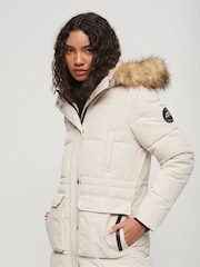 Superdry Grey Everest Longline Puffer Coat - Image 3 of 6