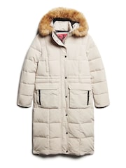 Superdry Grey Everest Longline Puffer Coat - Image 4 of 6