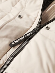 Superdry Grey Everest Longline Puffer Coat - Image 5 of 6