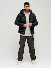 Superdry Black Hooded Fuji Sports Padded Jacket - Image 3 of 6