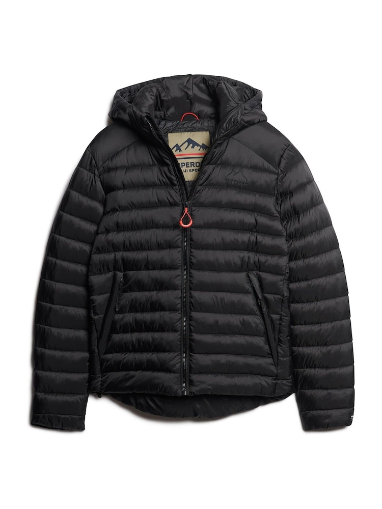 Czarny - Superdry Hooded Fuji Sports Padded Jacket - Image 4 of 6