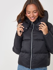 Threadbare Black Showerproof Funnel Neck Puffer Coat - Image 5 of 5