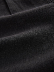 Black Linen Blend Taper Trousers - Image 7 of 7