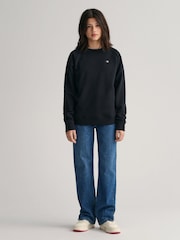 Schwarz - GANT Sweatshirt mit Schildlogo - Bild 1 von 5