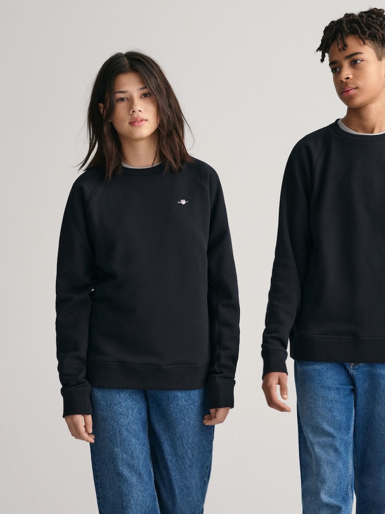 Schwarz - GANT Sweatshirt mit Schildlogo - Bild 2 von 5