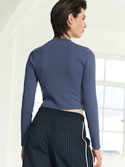 Blau - Bluse in Korsettoptik - Bild 3 von 6