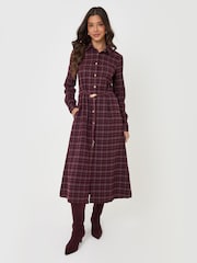 Threadbare Red Belted Midaxi Shirt Dress - Image 1 of 4