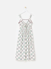 Oliver Bonas White Tile Print Strappy Midi Dress - Image 2 of 6