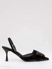 Threadbare Black Velvet Bow Kitten Heels - Image 2 of 6