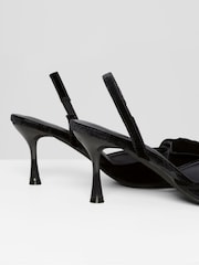 Threadbare Black Velvet Bow Kitten Heels - Image 6 of 6