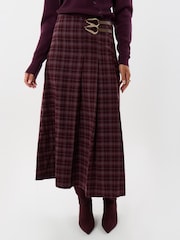 Threadbare Red Midaxi Buckle Wrap Skirt - Image 3 of 4