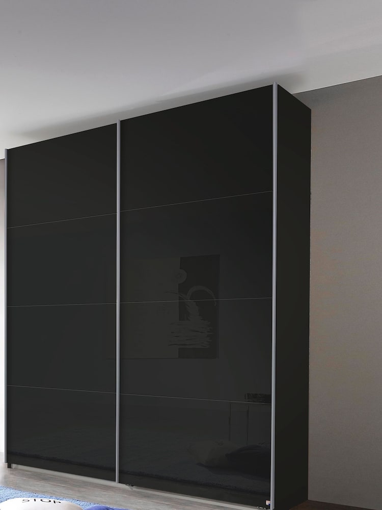 Rauch Dark Grey 1.8m Sliding Courtney Glass Semi Fitted Wardrobe - Image 1 of 2
