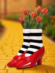 MenKind White Wizard Of Oz Red Slippers Vase - Image 1 of 7
