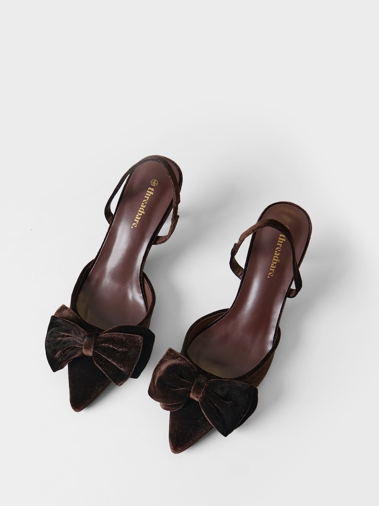 Zapatos de tacón bajo con lazo de terciopelo Threadbare - Imagen 1 de 5 Zapatos de tacón bajo con lazo de terciopelo Threadbare - Imagen 1 de 5