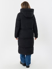Threadbare Black Showerproof Maxi Puffer Coat - Image 4 of 5