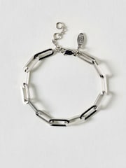 Oliver Bonas Silver Tone Austen Waterproof Paperclip Chain Bracelet - Image 1 of 3