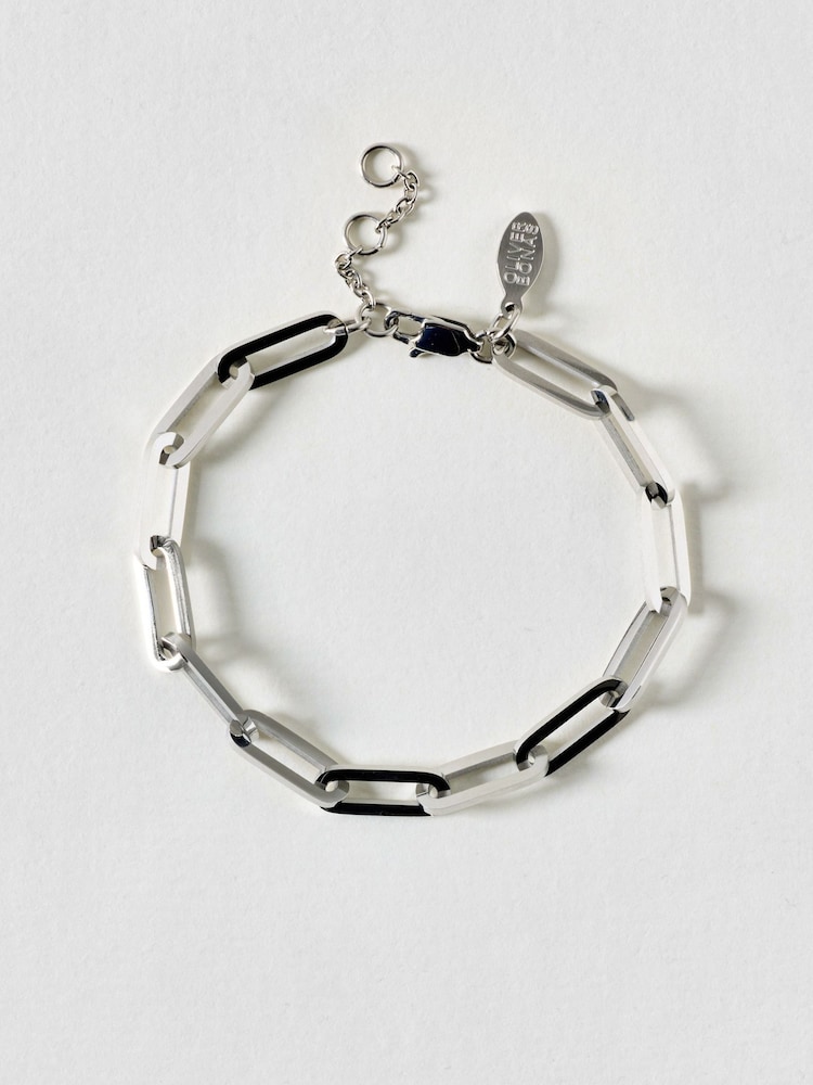 Oliver Bonas Silver Tone Austen Waterproof Paperclip Chain Bracelet - Image 1 of 3