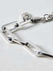 Oliver Bonas Silver Tone Austen Waterproof Paperclip Chain Bracelet - Image 2 of 3