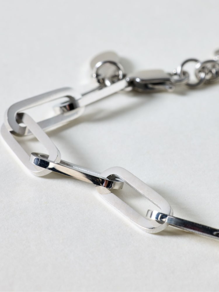 Oliver Bonas Silver Tone Austen Waterproof Paperclip Chain Bracelet - Image 2 of 3