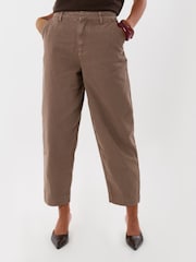 Threadbare Brown Petite Barrel Leg Jeans - Image 2 of 4