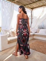 Navy Geo Bandeau Midi Dress - Image 3 of 6