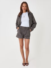 Threadbare Grey Faux Suede Collared Bomber Jacket - Image 5 of 5