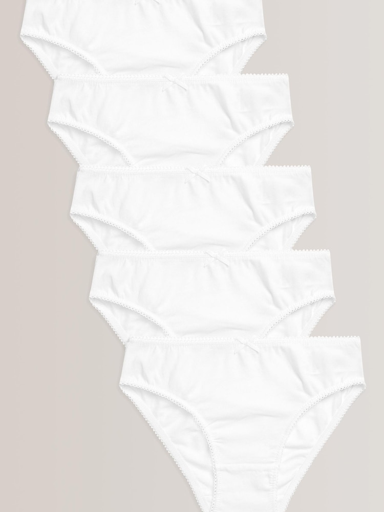White Bikini Briefs 5 Pack (5-16yrs) - Image 1 of 2