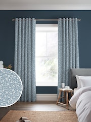 Laura Ashley Newport Blue Campion Made to Measure Curtains - Image 1 of 8