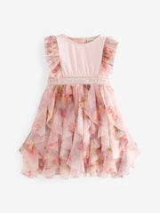 Baker by Ted Baker Floral Mesh Mockable Dress - Image 5 of 9