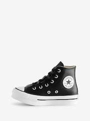 Converse Black Junior All Star Eva Lift Leather Trainers - Image 2 of 9