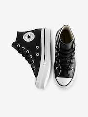 Converse Black Junior All Star Eva Lift Leather Trainers - Image 5 of 9