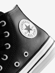 Converse Black Junior All Star Eva Lift Leather Trainers - Image 9 of 9