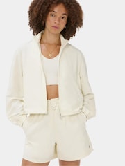 Sweaty Betty White Seersucker Textured Zip Up Jacket - Image 2 of 6