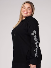 Pineapple Dark Black Pineapple Khaki Silver Longline Hoodie - Image 5 of 7