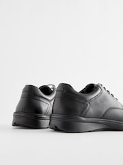 Black Wide Fit Leather Derby Shoes - Image 5 of 6