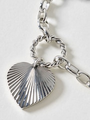 Oliver Bonas Silver Tone Louisa Heart Waterproof Chain Bracelet - Image 2 of 3