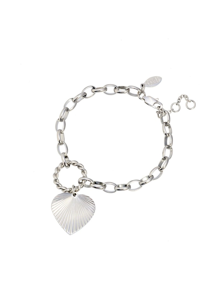 Oliver Bonas Silver Tone Louisa Heart Waterproof Chain Bracelet - Image 3 of 3