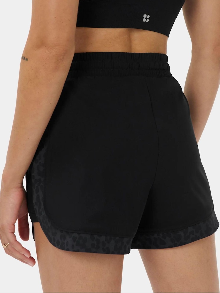 Sweaty Betty Black Explorer Track Piped Shorts - Image 2 of 6 Sweaty Betty Black Explorer Track Piped Shorts - Image 2 of 6
