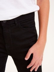 Black Denim Skinny Fit Mega Stretch Adjustable Waist Jeans (3-16yrs) - Image 4 of 7